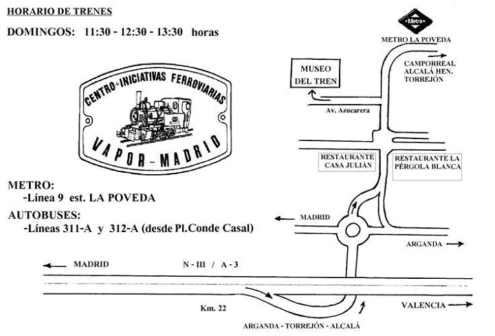 Plànol d'ubicació del Museu i Tren d'Arganda