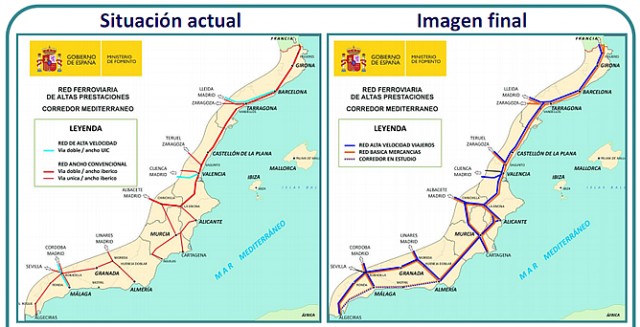 Pla del "Corredor Mediterraneo" publicat pel Ministerio de Fomento