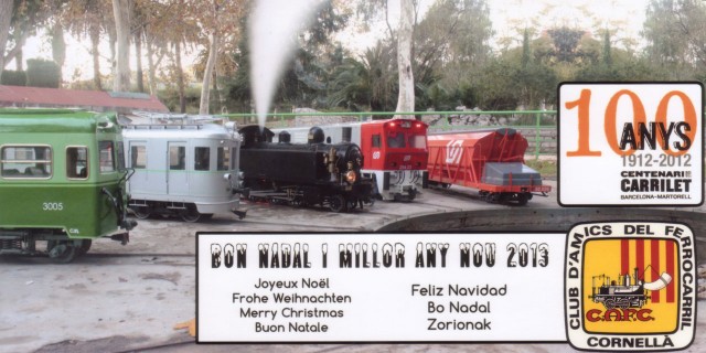 Felicitació de Nadal del Club d'Amics del Ferrocarril Cornellà