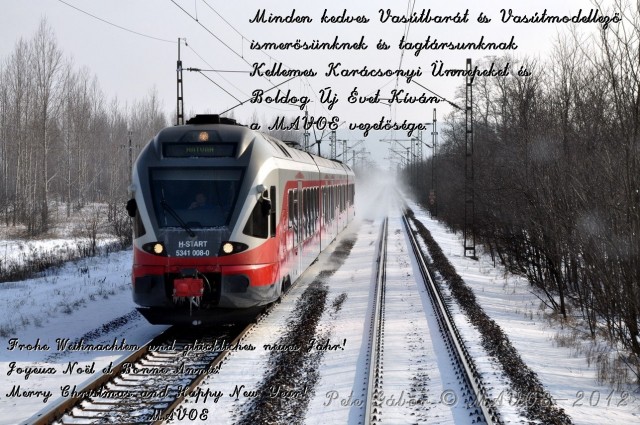 Felicitació de Nadal de MAVOE, l'Associació Nacional Hongaresa de Modelistes i Amics del Tren