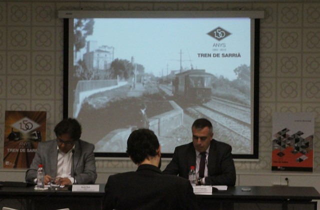 Imatge de la conferència 150 anys del Tren de Sarrià
