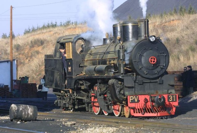 La locomotora PV 31 en proves d'encessa al desembre de 2001.