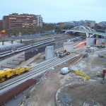 Visita a les obres de La Sagrera. Vista de les obres.