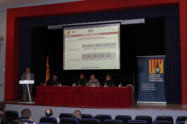 En Alex Mitjans, tresorer de la FCAF, presentant l'estat de comptes de la Federació i els pressupostos per a l'any que ve.