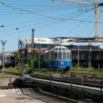 Parc del Ferrocarril d'Augsburg. Placa giratòria, automotor panoràmic i rotonda.