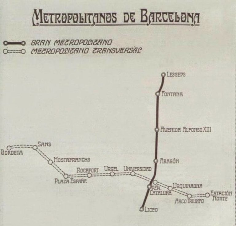 Plànol metro Barcelona 1925